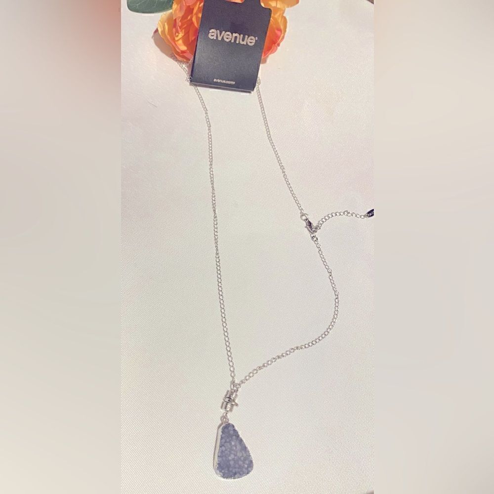 🛍️Avenue Fashion Jewelry Drop Silver Pendant long necklace classic Style 🎁